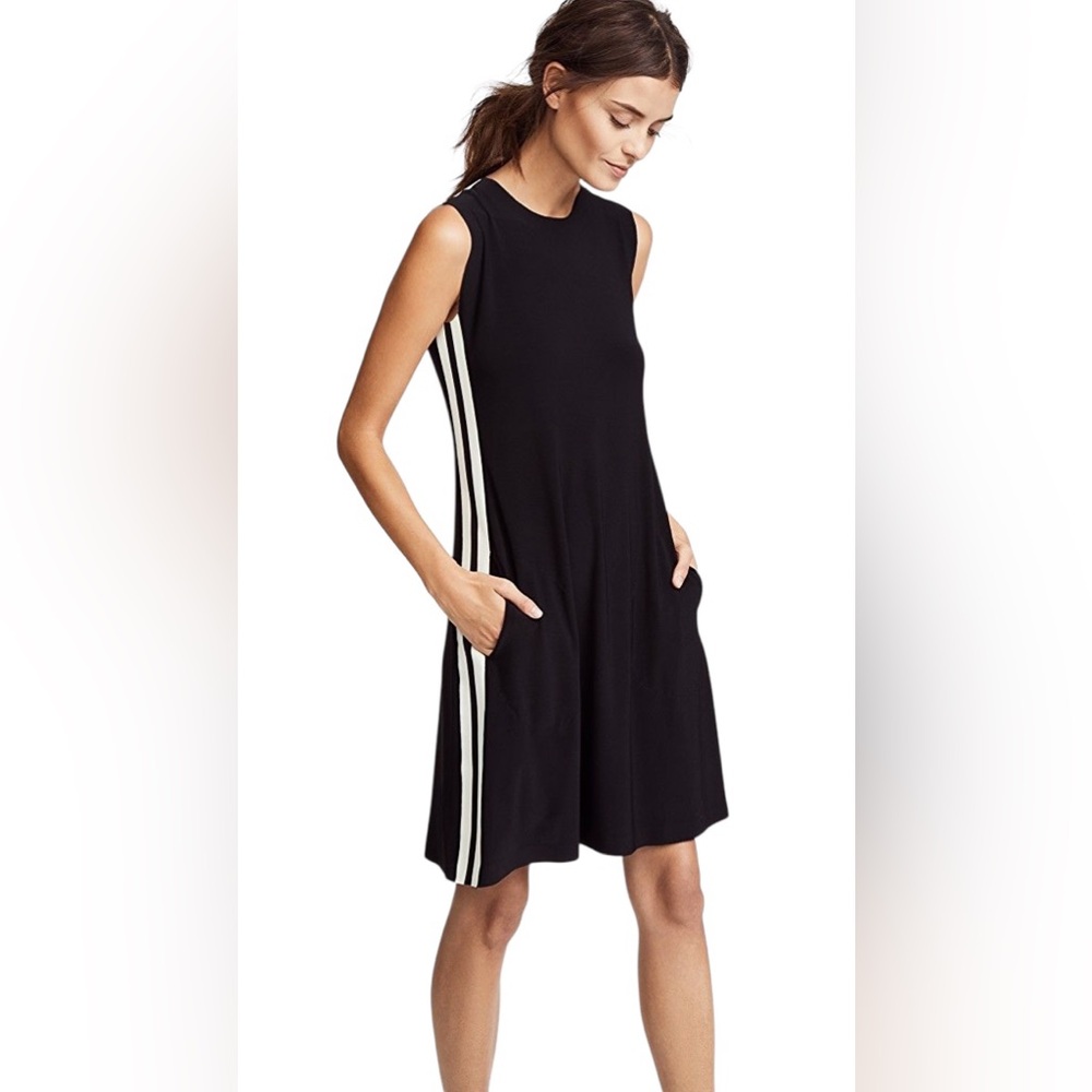 Norma Kamali Black Mini Dress with White Accents